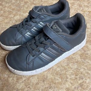 Boys Adidas shoes. Gray with speckles.